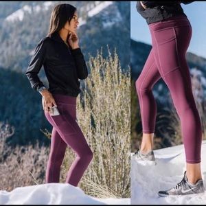 Zyia Plum Light n Tight Leggings w/ Pockets